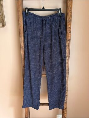 CAbi Flowy Navy Drawstring Cropped Pants